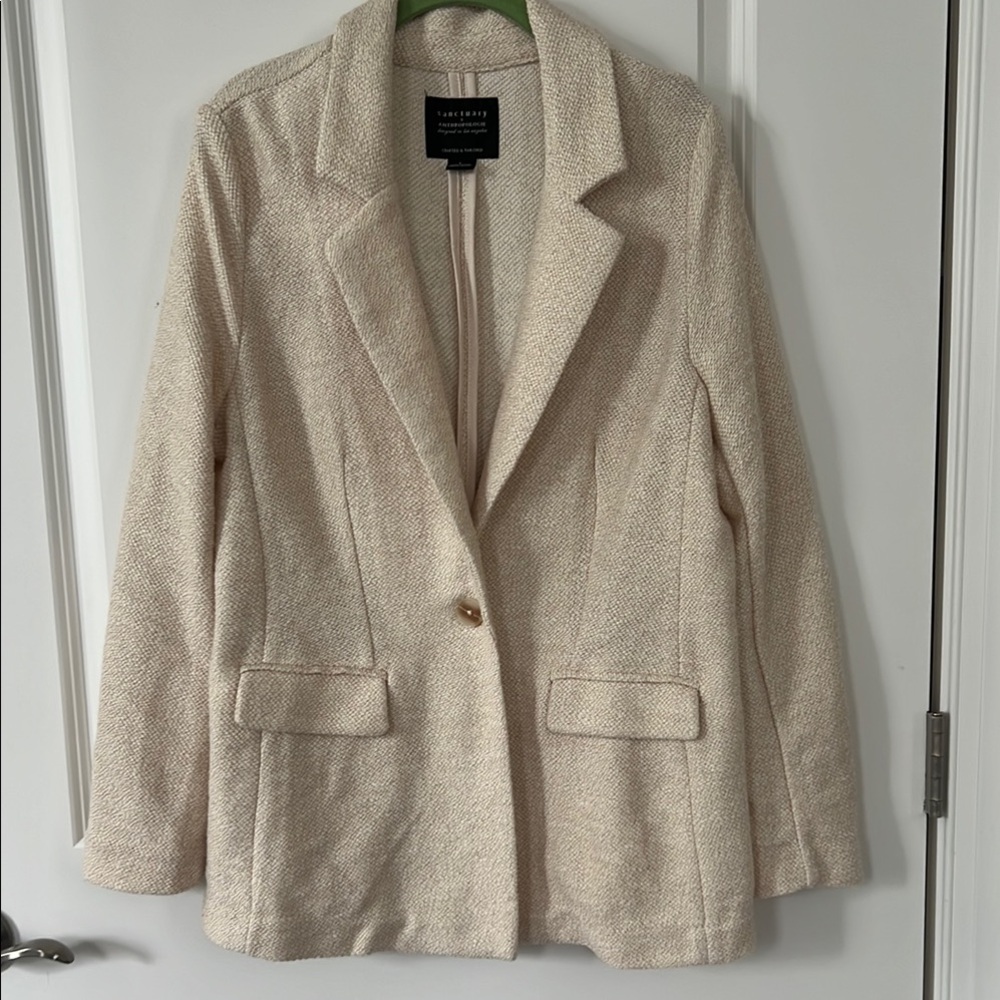 Sanctuary + Anthropologie Cream Bouclé Blazer - Picture 1 of 6